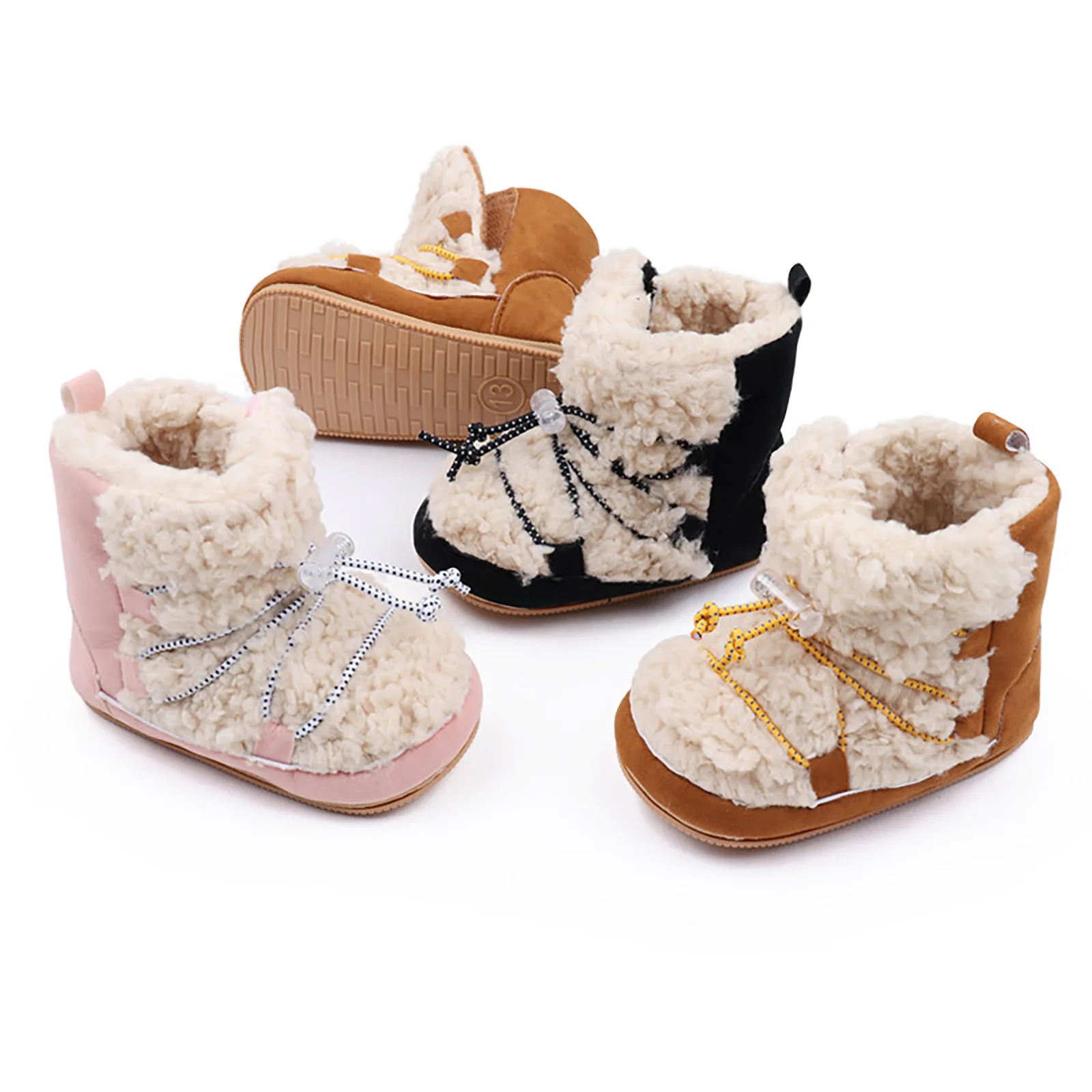 Newborn Baby Classic Anti-slip Floor Boot First Walkers Unisex Fleece Bootie Winter Super Warm Infant Toddler Thicken Crib Shoes