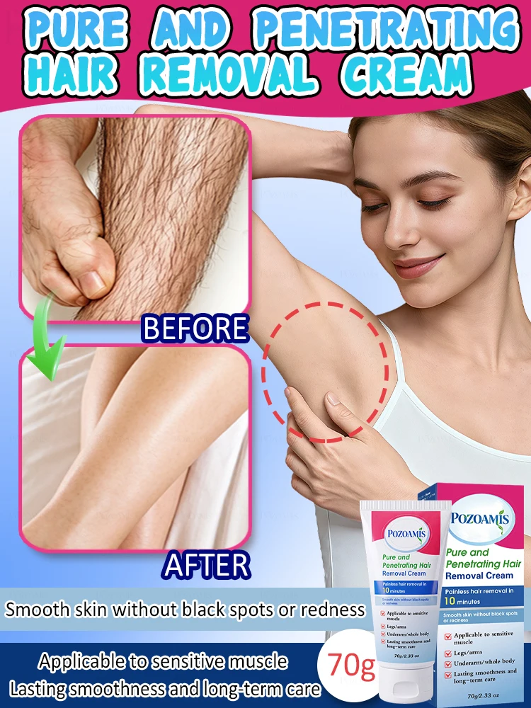A natural hair growth inhibition spray that gently soothes and nourishes the skin; this painless hair removal product inhibits hair regrowth on the chest, underarms, and thighs.