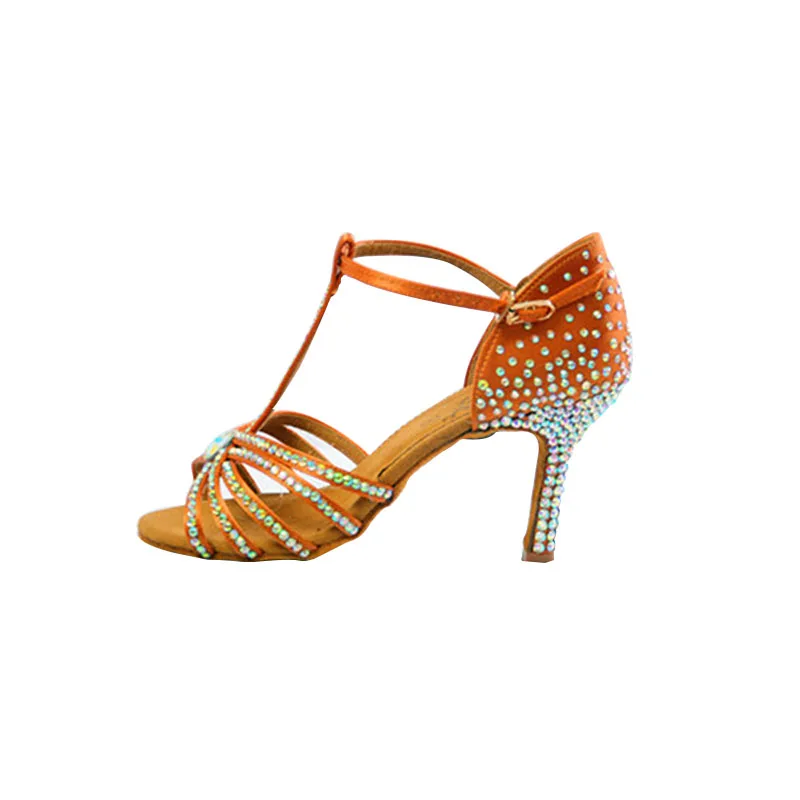 Betty Latin dance shoes, adult women's soft soled imitation Olympic diamond studded point diamondcompetitionpractice shoes BD217