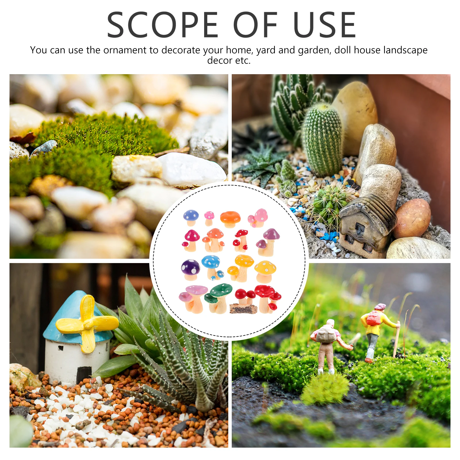 

32pcs Simulated Mushroom Decorations Realistic Miniature Landscape Ornaments Resin Garden Statue Bonsai Accessories for DIY