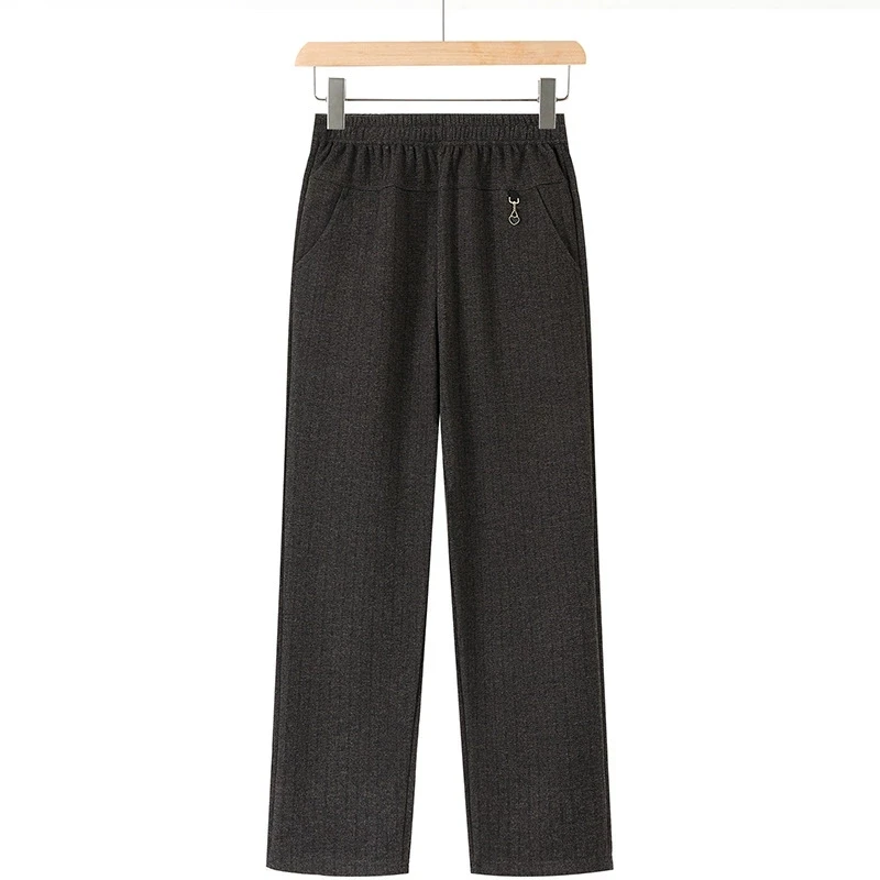 Women Trousers New Autumn Winter Pants Elastic High Waist Mother Casual Pants Female Velvet Straight Pants Oversize 6XL 7XL 8XL