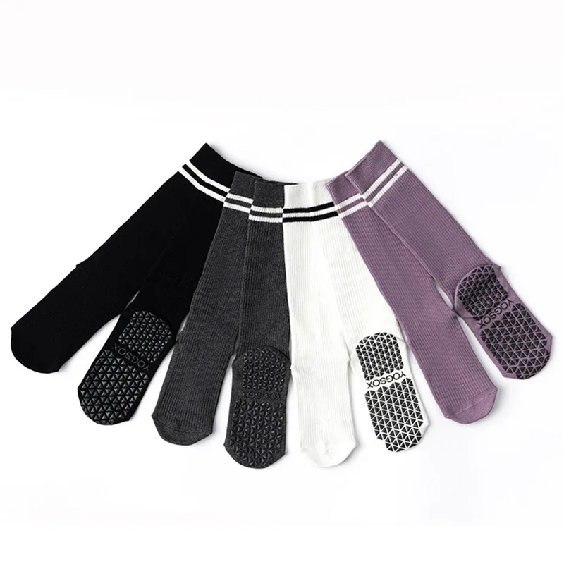 Yoga Socks Cotton Stripe Pile Dot Silicone Non-slip Women High Quality Pilates Grip Over The Calf Socks