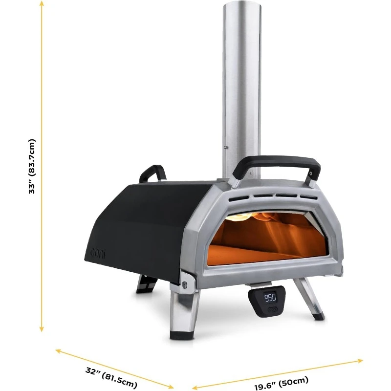 Karu 16 Multi-Fuel Outdoor Pizza Oven Wood and Gas Fired Oven - Outdoor Cooking Pizza Oven Fire Stonebaked Pizza