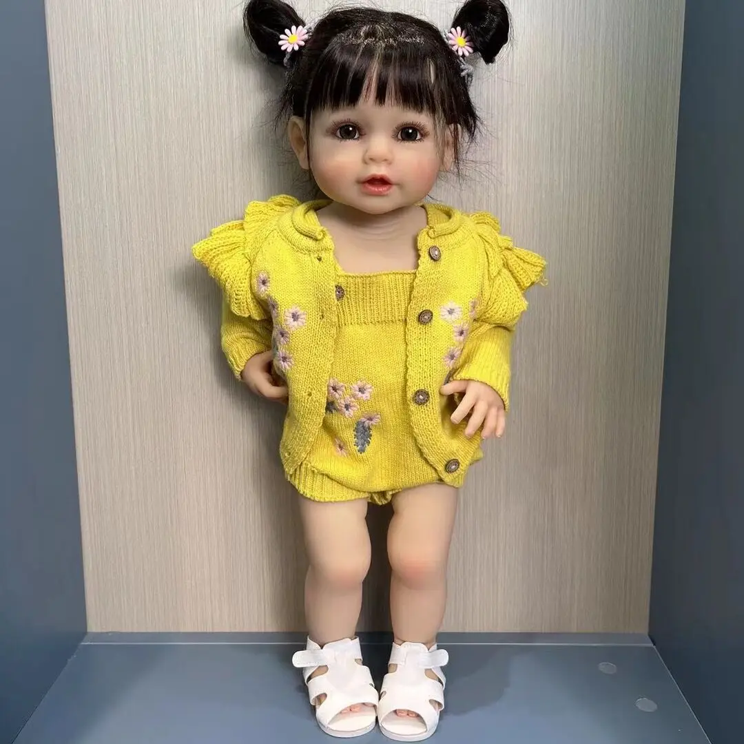 Bebes Genuine 55cm full adhesive wall standing simulation doll with hand implanted hair cross-border supply