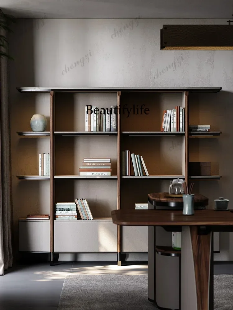 Y136 Y136 Bogu shelf high-end living room stainless steel floor-to-ceiling bookshelf modern tea room designer light luxury bookc