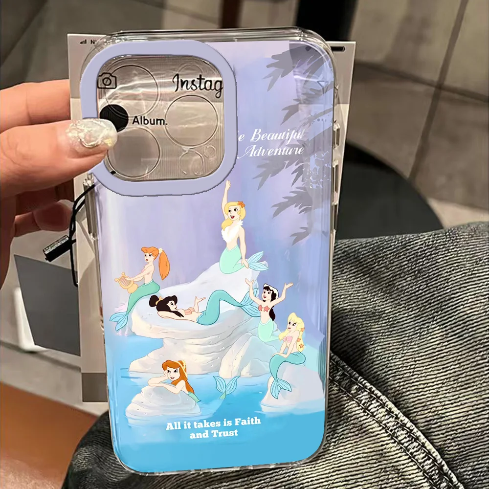 Disneys Princess Mermaid Clear Space Phone Case For Huawei P 30 50 Pro Lite Nova 5 6 7 9 7SE Pro 5G Transparent Cover