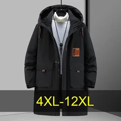 Winter Long Parkas Men 12XL 10XL Plus Size Thick Jacket Waterproof Coat Fashion Casual Cargo Parkas Male Big Size 12XL