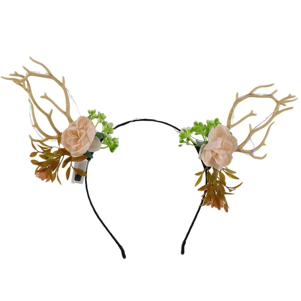 Luzes led led brilho bandana colorido plástico piscando bandana luminosa resina luminosa chifre de veado faixa de cabelo