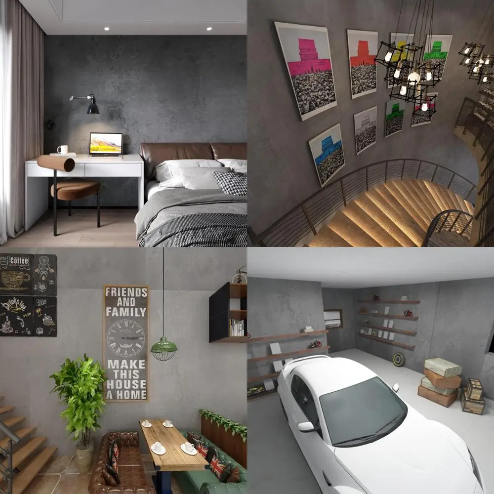 ورق جدران أسمنتي واسع جدًا من الخرسانة قابل للتقشير واللصق بلمسة نهائية غير لامعة ورق اتصال على سطح الطاولة باللون الرمادي الداكن مقاس 31.5 × 394 بوصة ثي