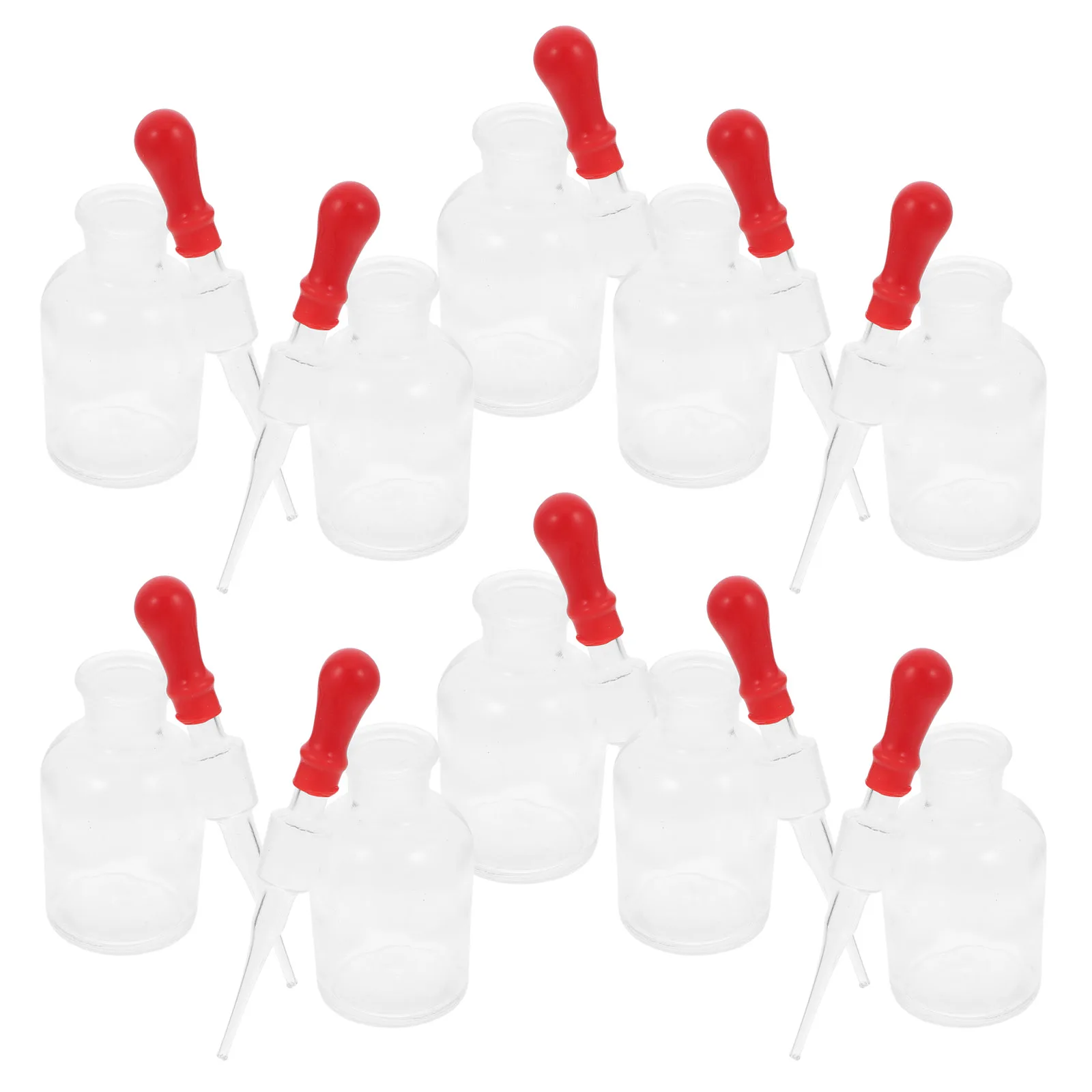 

10pcs 60Ml Transparent Laboratory Glass Dropper Bottles Clear Liquid Storage For Essential Oils Perfume Oil Travel