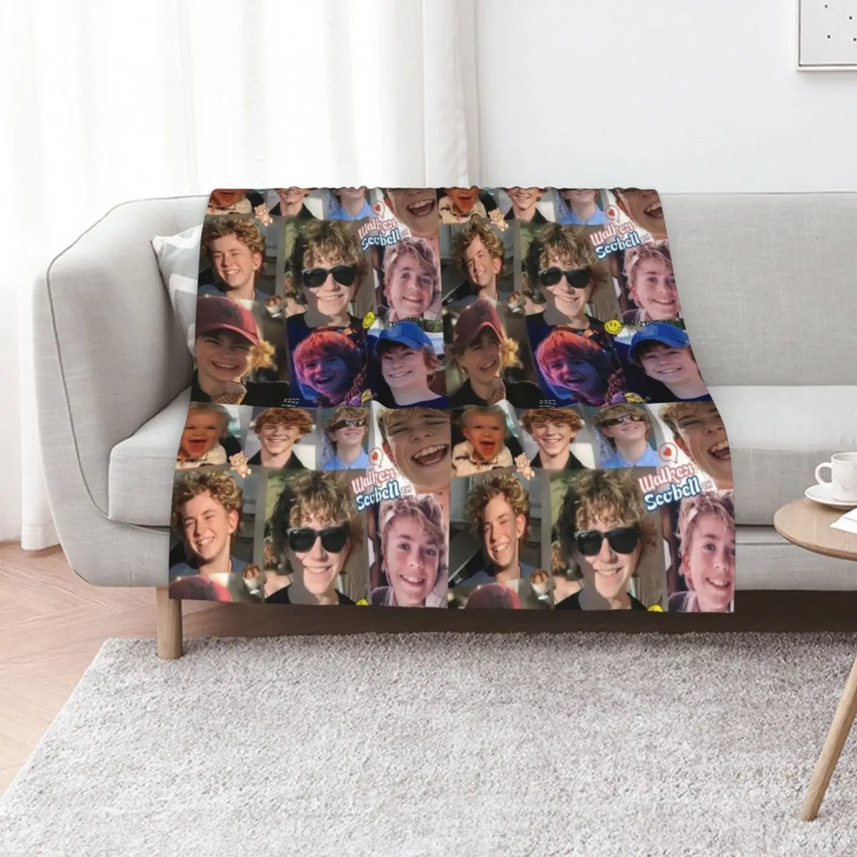 Percy Jackson walker scobell collage Throw Blanket funny gift Heavy Vintage Plaid on the sofa heavy to sleep Sofa Throw Blankets