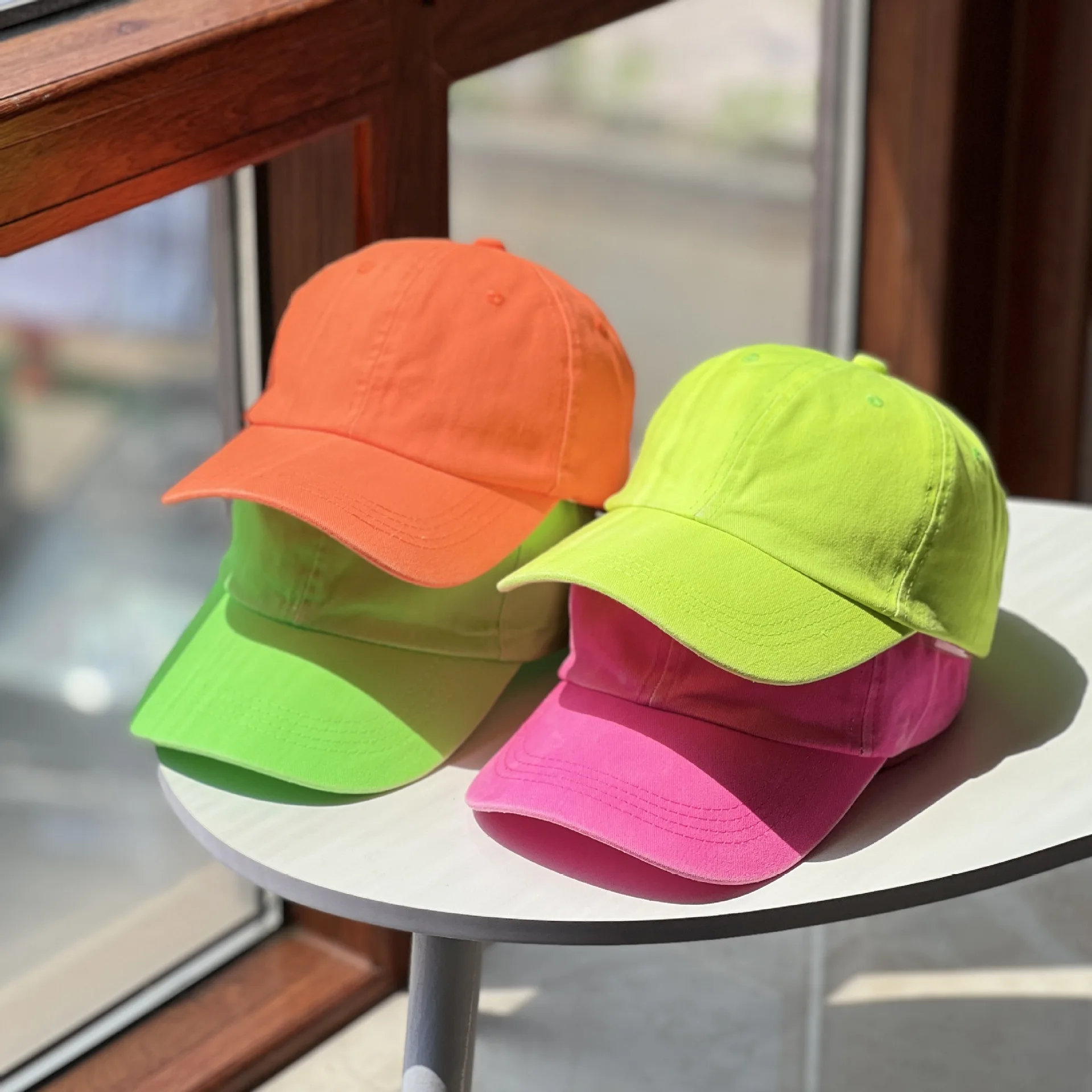 Baseball cap 2023 new color fluorescent yellow hat baseball cap outstanding cap women\'s cap wholesale sun hat