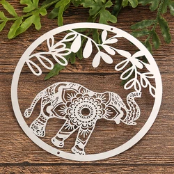 Amulet Elephant Hanging Decor DIY Wind Chimes Parts Mirror Reflective Pendant Suncatcher Hollow Mandala Bird Repellent Scarer