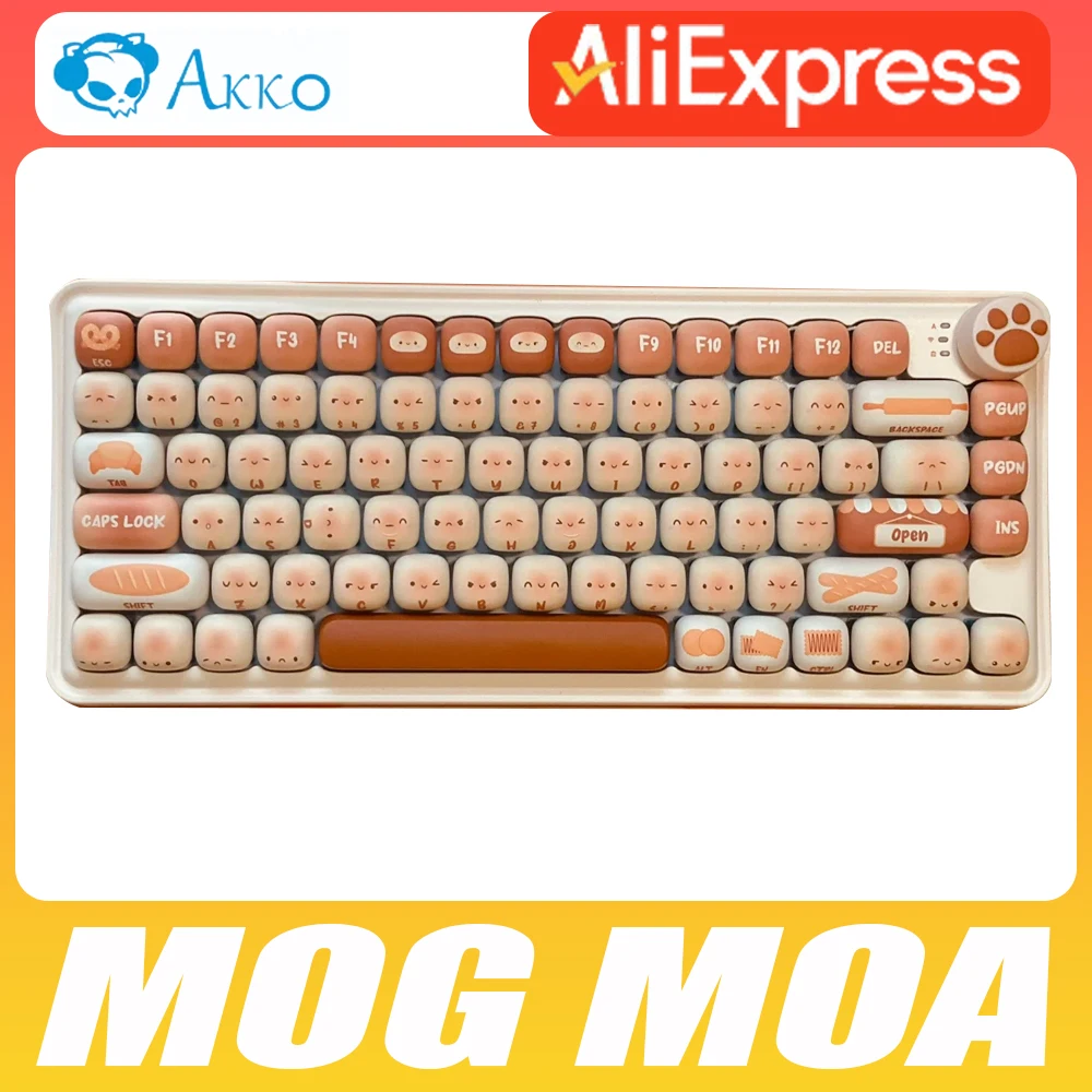 

Akko Mog Moa Keyboard Keycap Sublimation Cartoon Customized Keycaps 138 Keys Accessories For Mechanical Keyboard Kawaii Key Caps