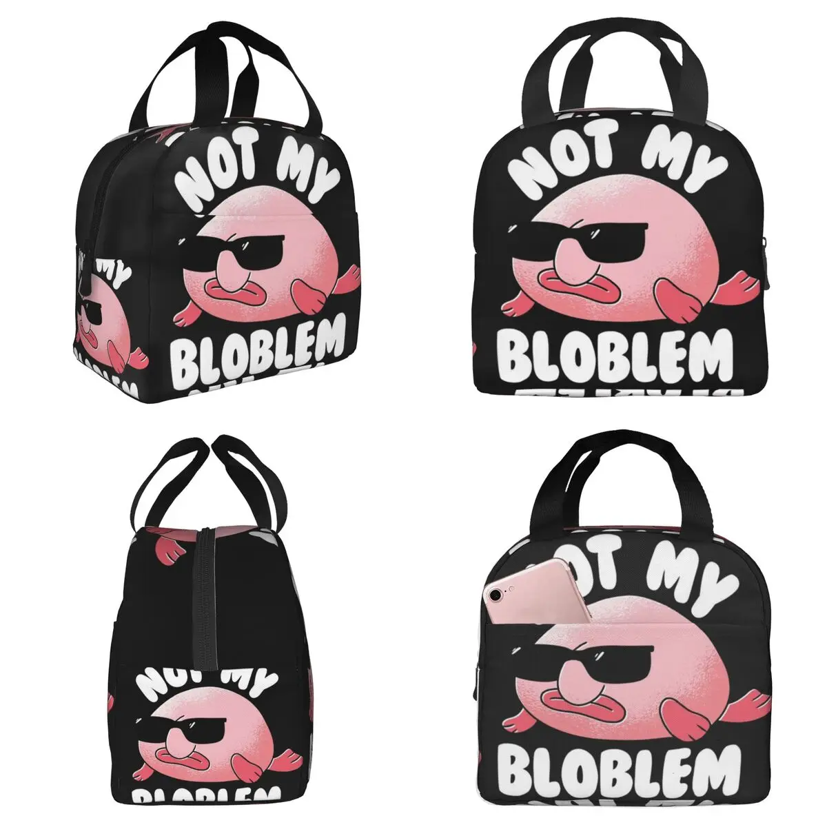 

Термосумка для обедов Blobfish Not My Bloblem Not My Problem для женщин, офисная термосумка-холодильник для еды, сумка-тоут для ланч-боксов