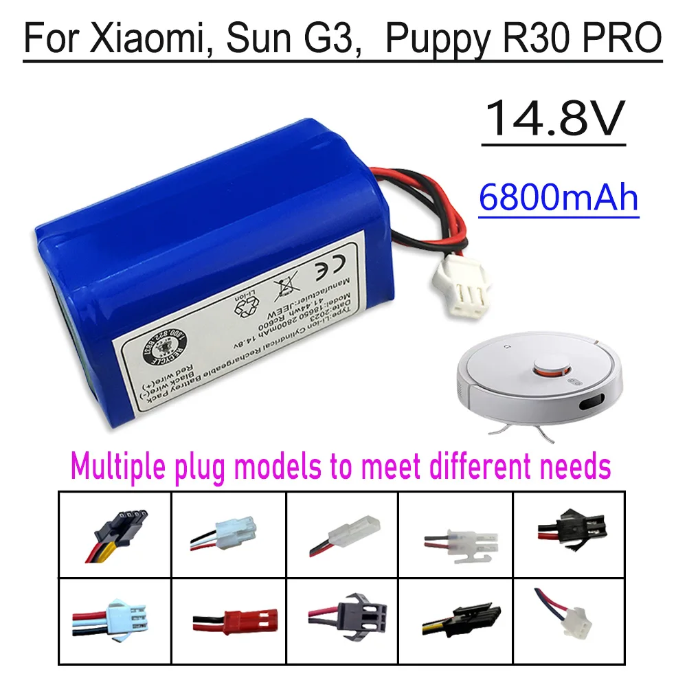 

New 14.8V Li-ion 6800mAh battery For Xiaomi G1, Big Bear X3, and Little Dog R30proR35 Karina F1 intelligent mop sweeper