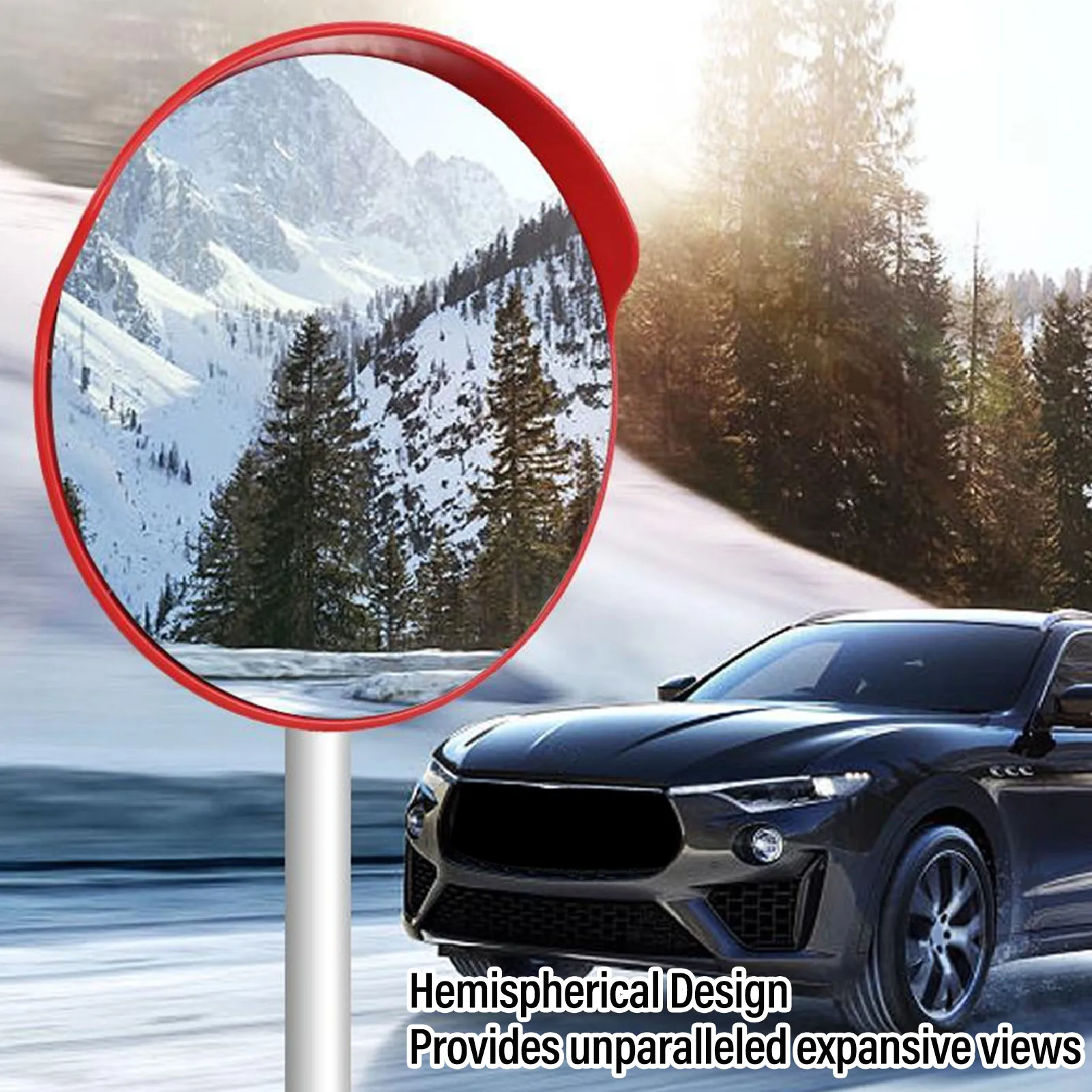 Safety Convex Mirror Shatter Proof Wide Angle Outdoor Security Mirror Adjustable Viewing Angle for Parking Lot