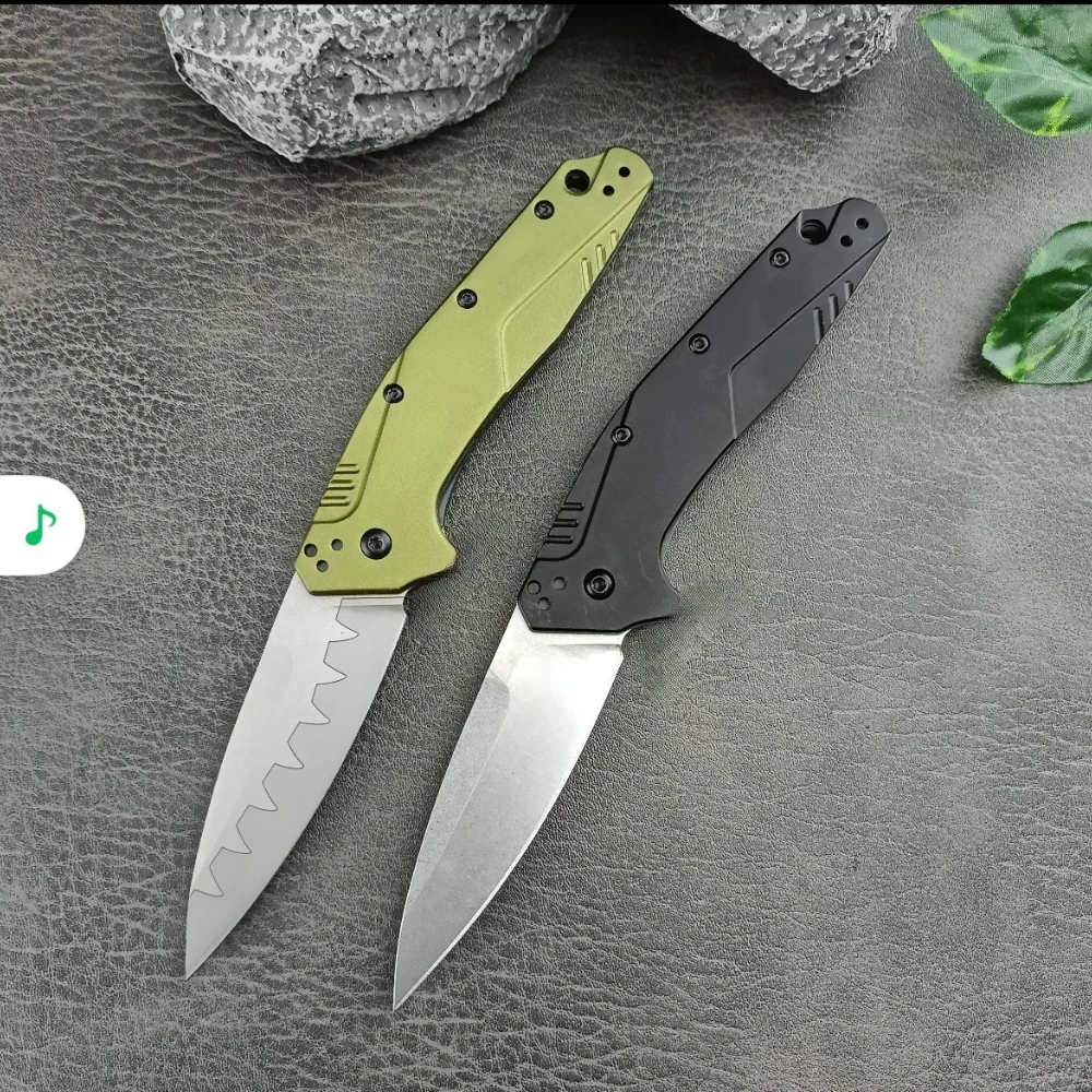 

KS 1812 Dividend Folding Pocket Knife Aluminum Handle Olive 3 Inch Alloy Steel Blade Hunting EDC Tool Tactical Camp Knife