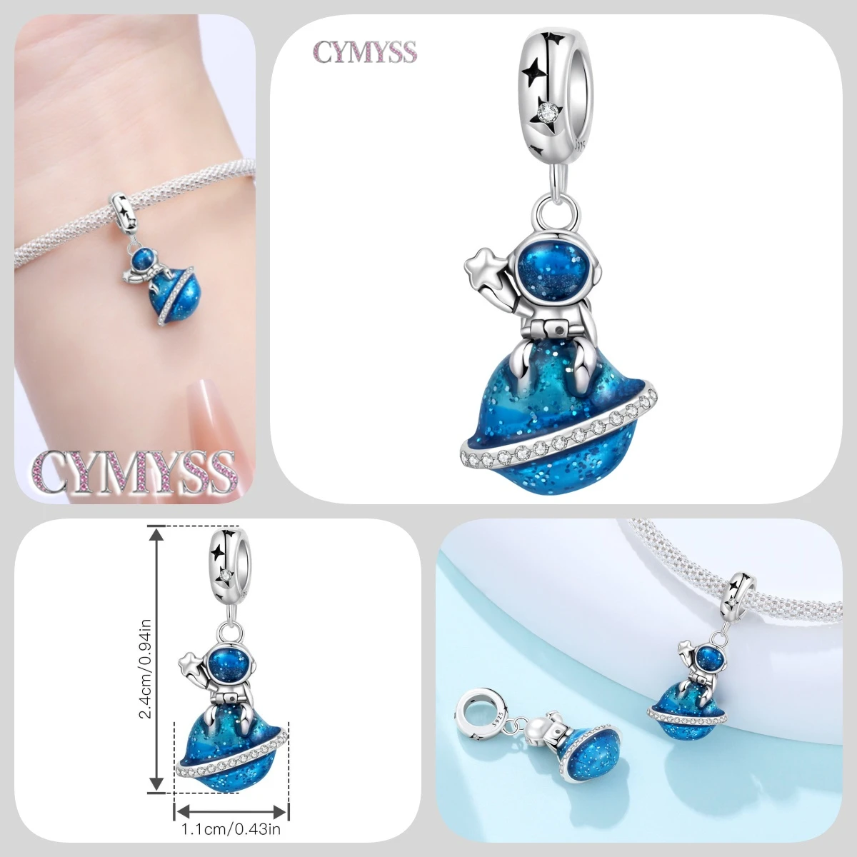 Zierlicher Anhänger aus 925er Sterlingsilber mit Engel-Gebetsperle, passend für Armreif, Armband, Halskette, DIY-Schmuck, Geburtstagsgeschenk für Frauen – Detail 31