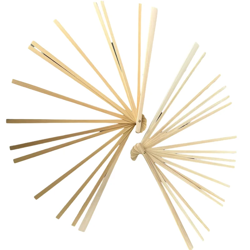 Dance Fan Veil Bamboo Rib Handle 2pcs Chinese Traditional Artcraft Costume Accessory Strong DIY Parts Accessory 31cm 36cm 40cm