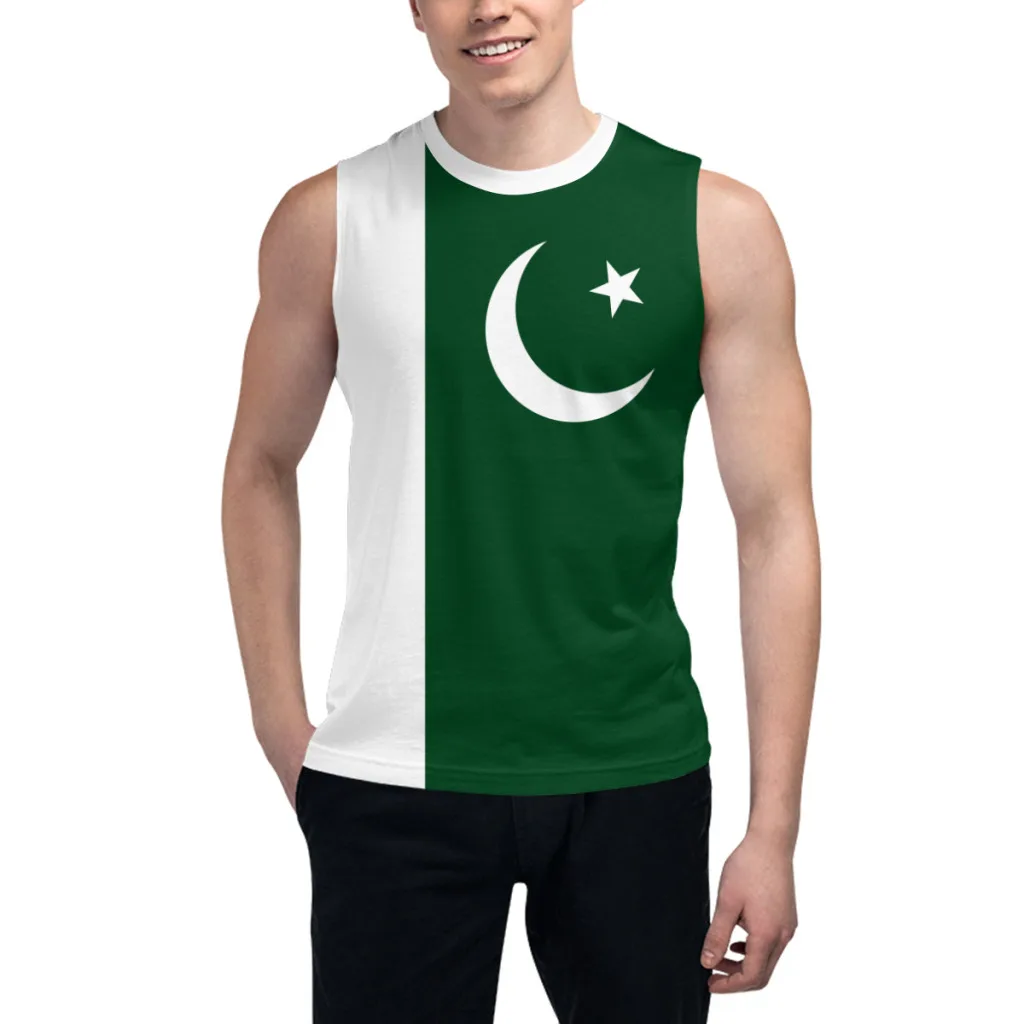 

Футболка без рукавов с флагом Пакистана, 3D мужская футболка для мальчиков, спортивные майки, майки для фитнеса, баскетбольный тренировочный жилет