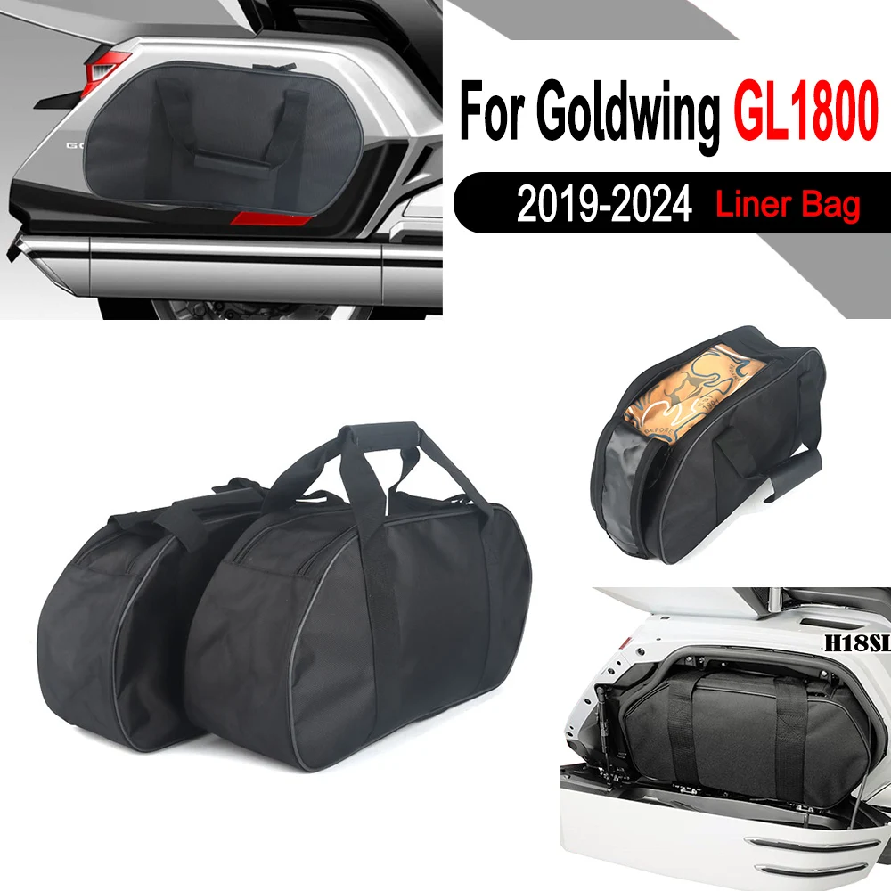 2018 2019 2020 2021 2022 2023 2024 Motorcycle Black Saddlebag Saddle Luggage Liners Trunk Liner Bag For Honda Goldwing GL1800