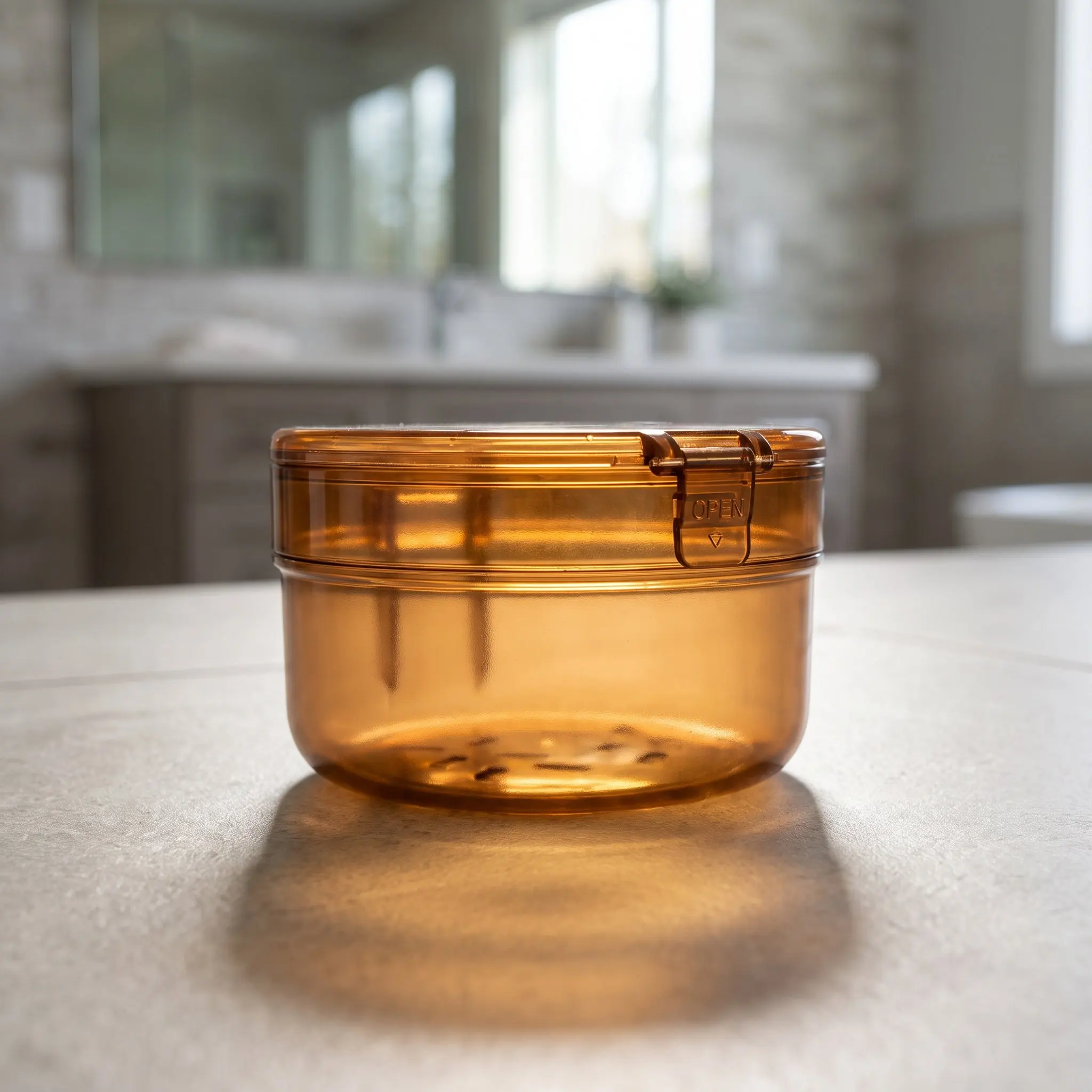 Leakproof Double Layer Travel Retainer Case Denture Cleaning Cup Soaking Storage Organizer Portable Dental Appliance Holder