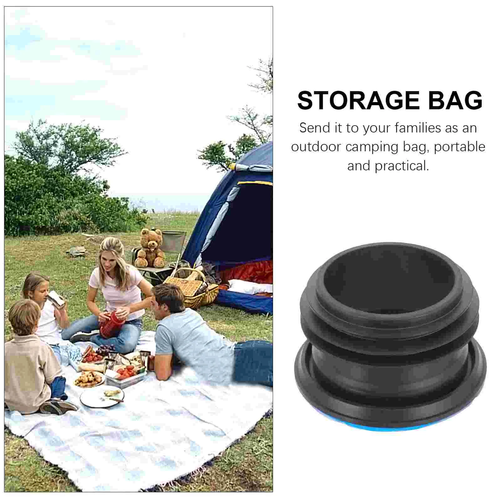 2 PCS Tent Pole Bag Storage Bags Camping Outdoor Fishing Carrying Rod Pouch 210t Plaid Cloth Organizing Portable Black Awning