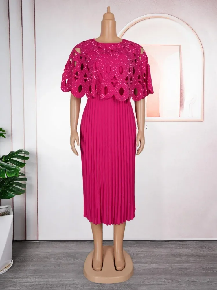 

Африканское платье больших размеров для женщин, Новое поступление, модное свадебное вечернее платье с бриллиантами, мини-бубу, элегантное плиссированное платье в Турции