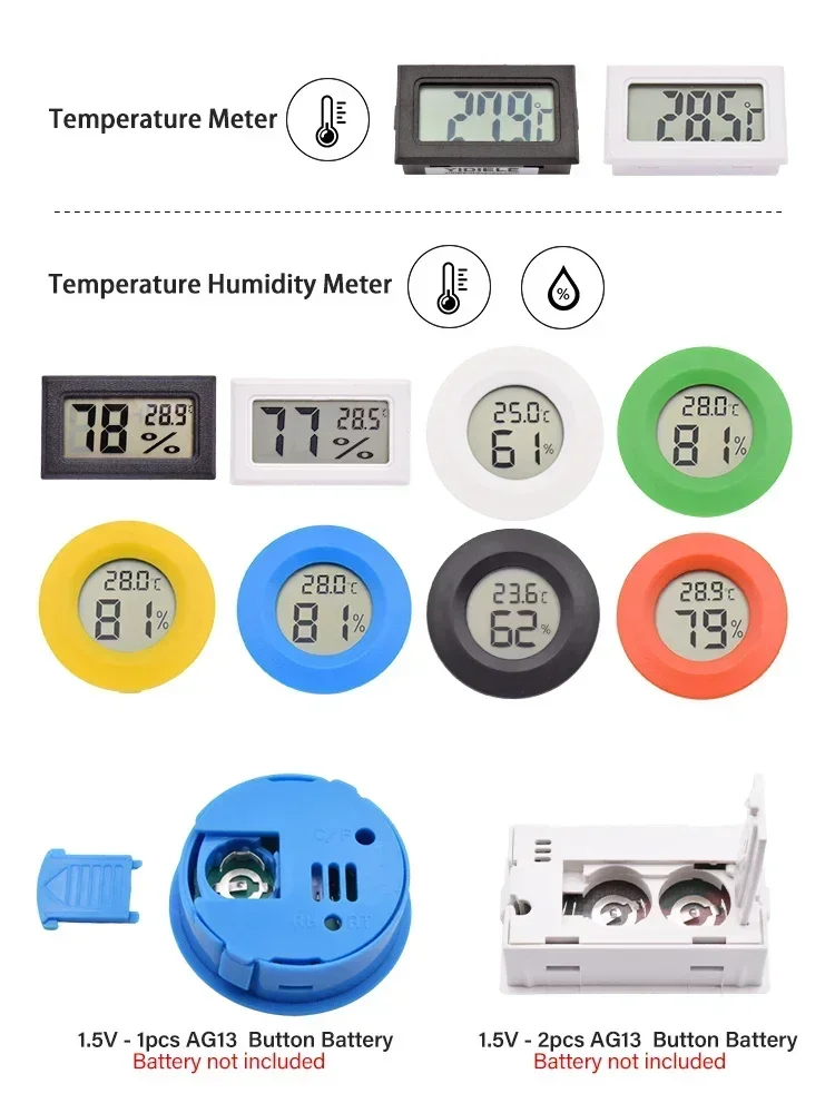 Mini Compteur Numérique LCD de Température et d'Humidité, Détecteur de Capteur Domestique, Jauge de Mesure Therye.com, Hygromètre d'Niket d'Extérieur