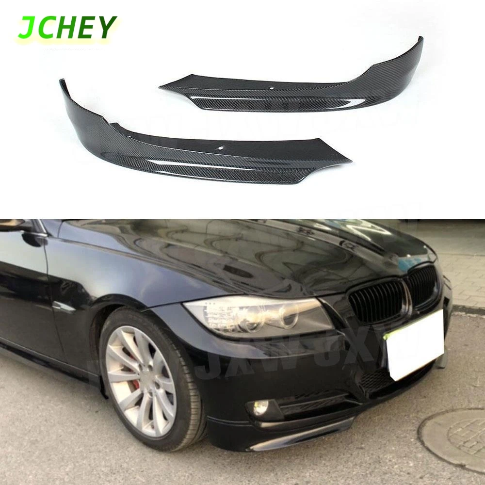 

JCHEY Carbon Fiber Front Lip Splitters Flaps Aprons For BMW 3 Series E90 E91 Base Sedan LCI 2006-2012 Car Bumper Winglets Car