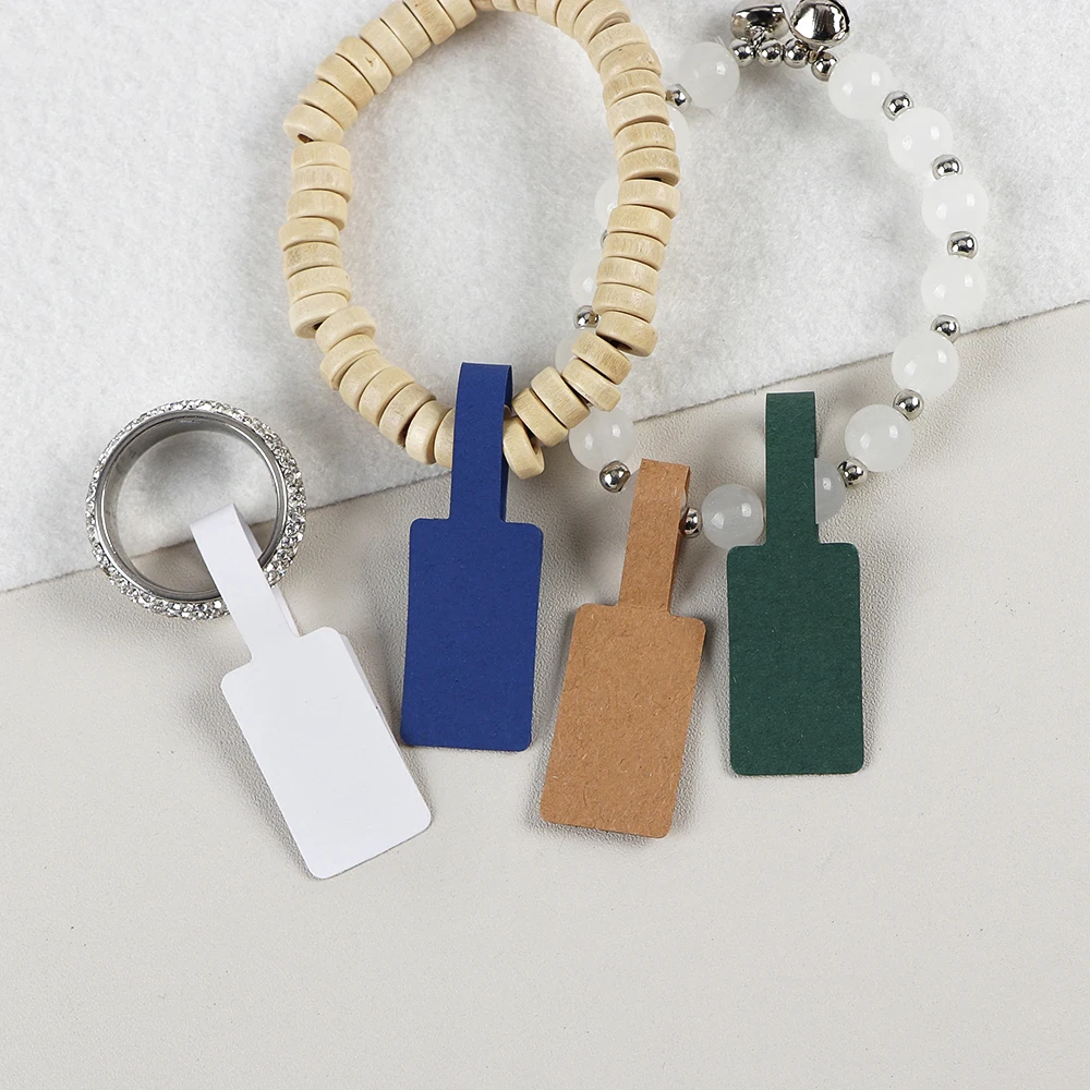 100/200 Stück quadratische Preisschild für Schmuck, leere Display-Aufkleber, Karte, selbstklebende Halskette, Armband, Mix, 8 Farben, Etikettenverpackung – Detail 12