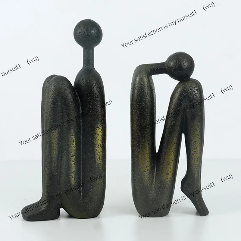 Thinker Bookend Abstract Character Ornament Light Luxury Living Room Creative Office Study Wine Cabinet Home Decoration