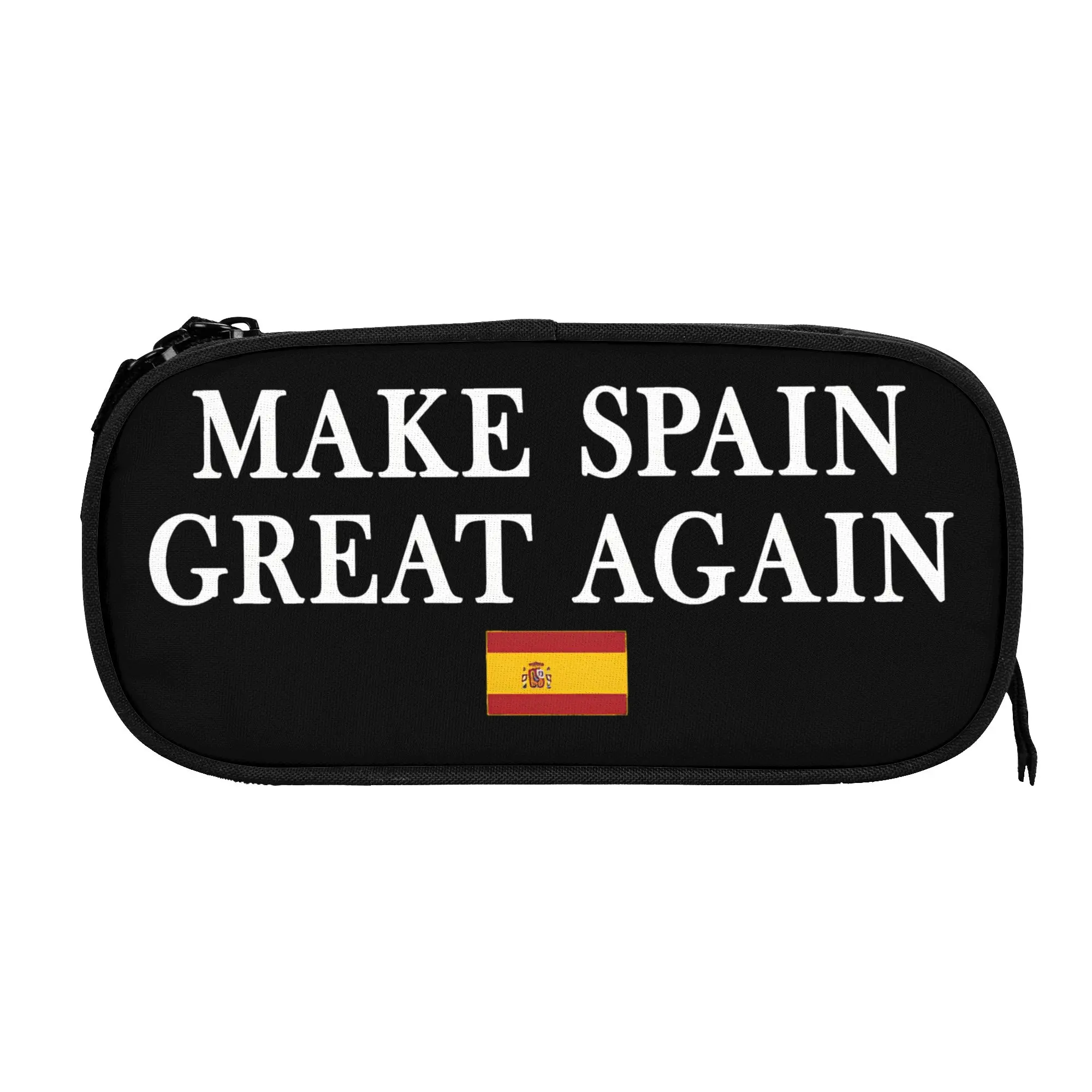Funny Make Spain Great Again Pencil Cases Fun   Pen Holder Bag for Student Large Storage Students School Cosmetic Pencil Pouch