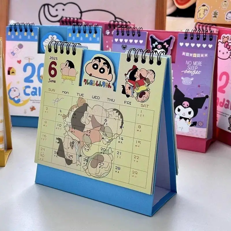 Kawaii Crayon Shin Chan Calendar 2025 Monthly Calendar Table New Calendar Creative Plan Simple Desktop Decoration Toys for Kids