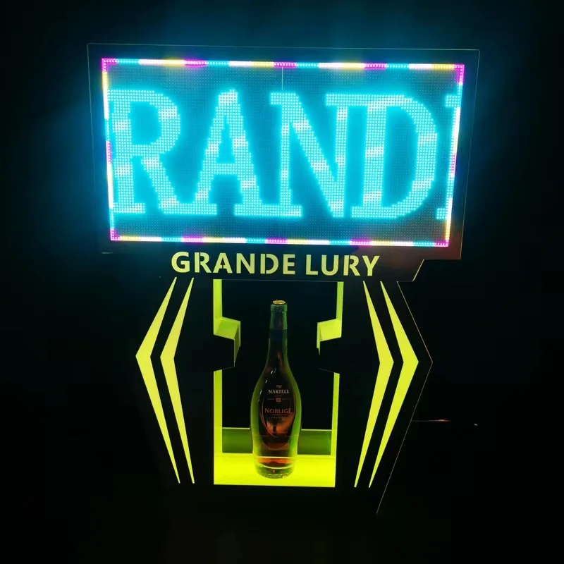 Premium Custom LED Liquor Display StandProgrammable Led Digital Vip Champagne Bottle Service Presenter APP DIY Message Billboard