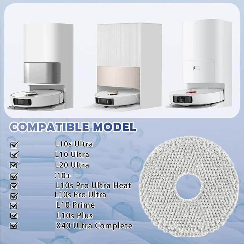 세척 가능 진공 로봇, 드림 L10s 울트라, L10s 프로 울트라, L20 울트라, L10s 프로 울트라 히트, 샤오미 X10 +, 10 걸레 팩