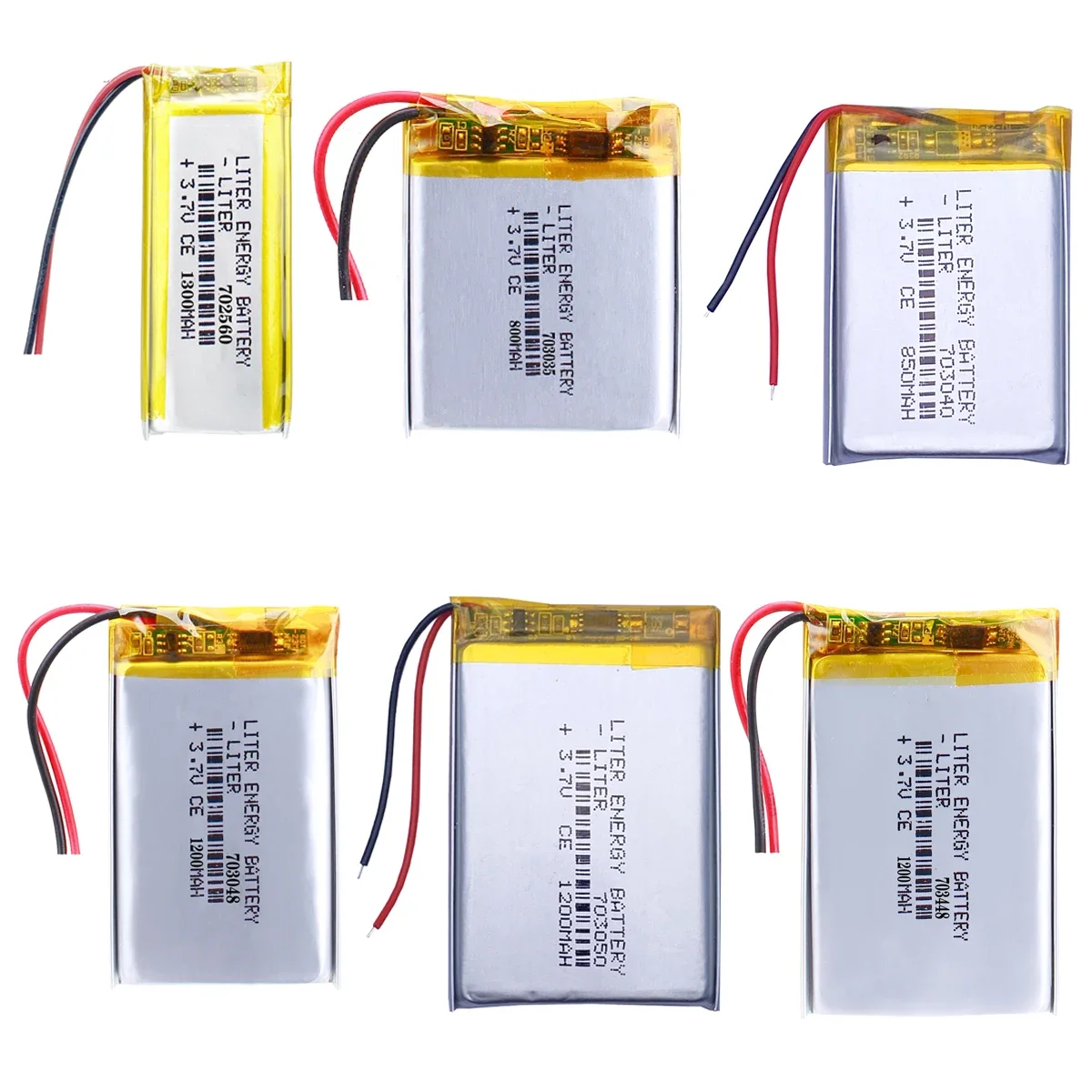 3.7V LiPo Rechargeable Polymer lithium battery for Toys, DIY GPS, PSP, DVR, Remote Controls, Drones, Beauty Instruments