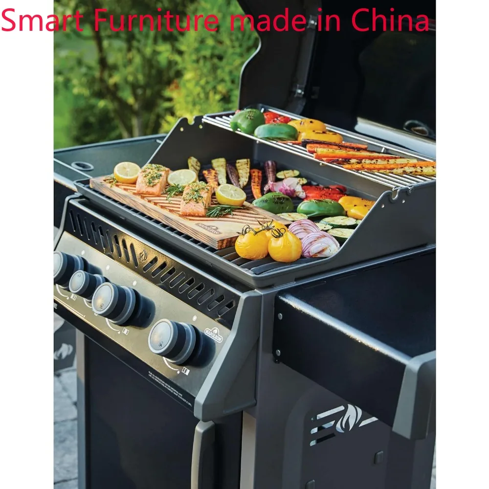 Portable Barbecue Oven Suitable for Outdoor Travel with 3 Auxiliary Burners and 425 Square Inches of Total Grilling for Outting