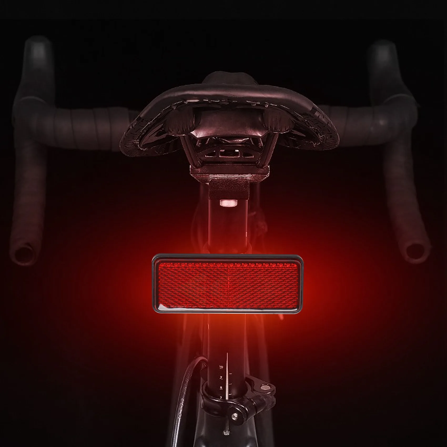 ABQA-luz roja trasera para motocicleta Quad Scooter bicicleta Reflector placa de número Reflector rectangular para Kawasaki Yamaha