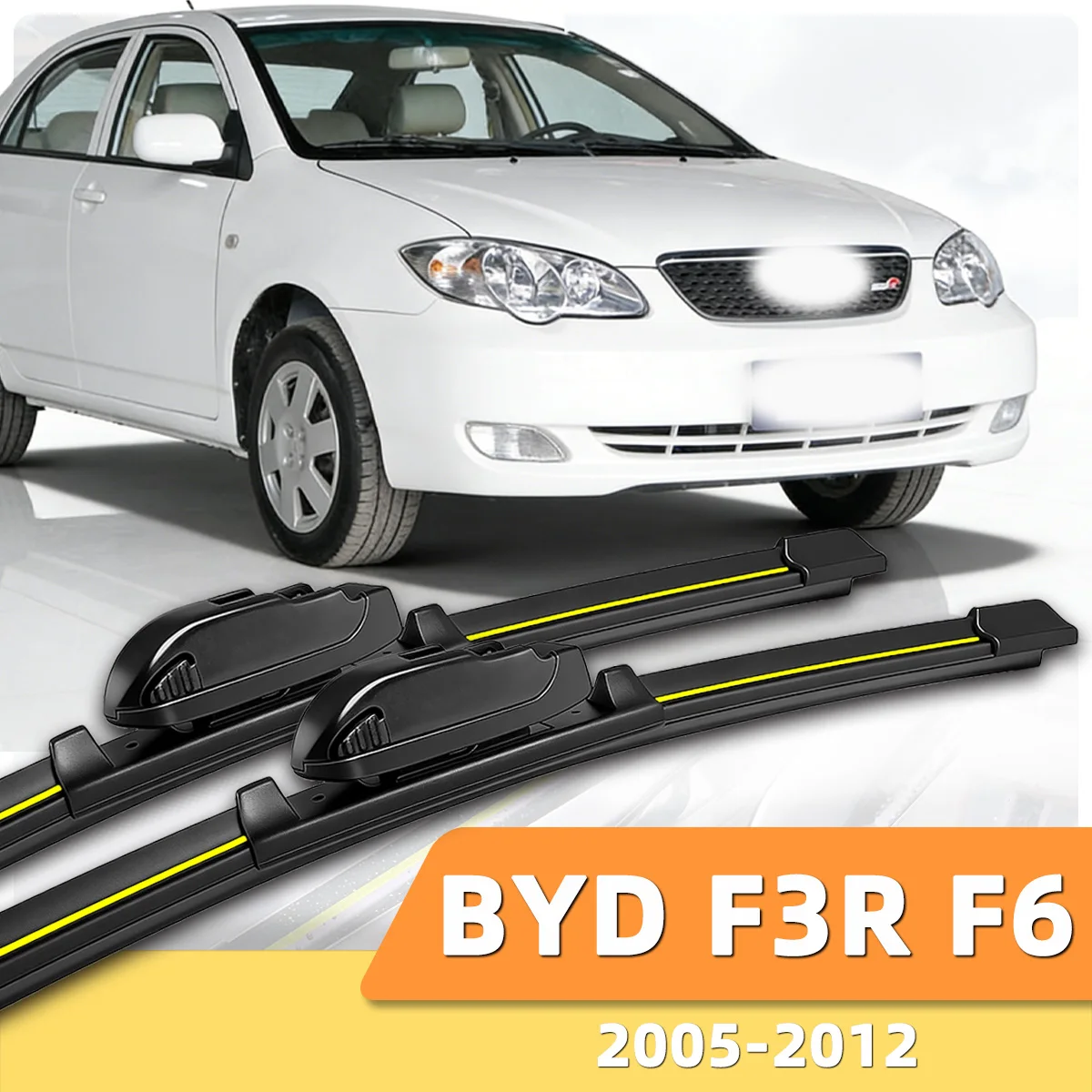 

2PCS Car Windshield Wiper Blade Fit For BYD F3R F6 (2005-2012) Windshield Boneless Silent Wiper Natural Rubber Strip auto parts
