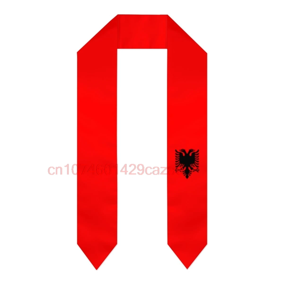 

2025 Albania Flag 180*15CM V-neck Graduation Sash Stole Scarf Double Sided for Study Aboard International Class Of 2025