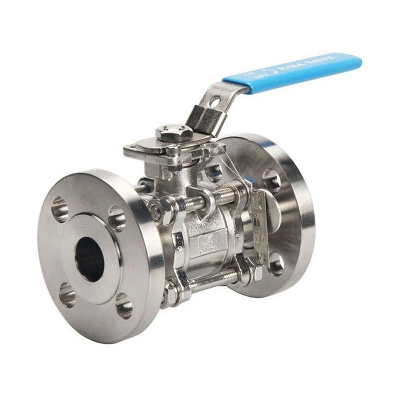 Sanitary SS304 SS316L CF8 1000 WOG 2" Stainless Steel Manual 3PC Double Flange End Ball Valve