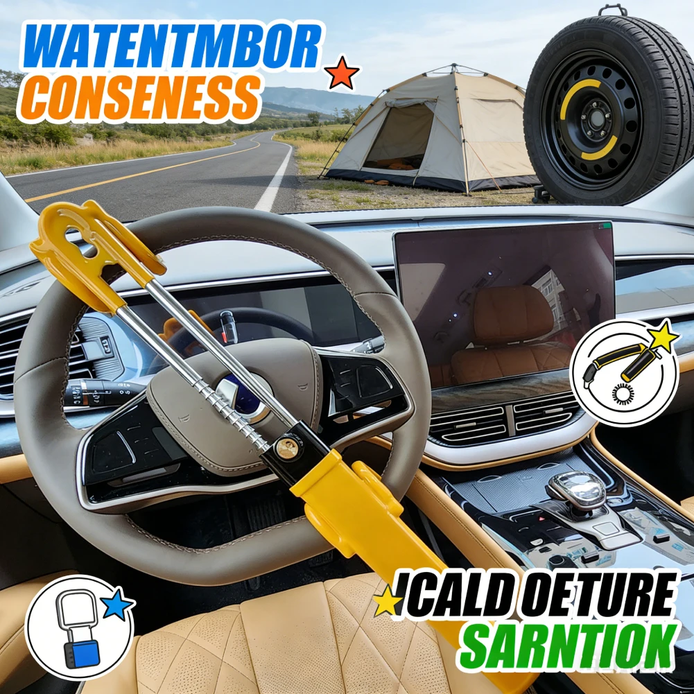 

Противоугонное устройство с выдвижными двойными крюками для колес автомобиля, подходит для легковых автомобилей, грузовиков, фургонов и внедорожников