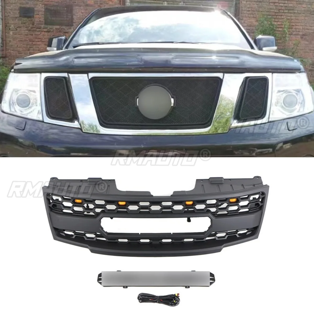 

Car Front Bumper Racing Grills Car Grille for Nissan Pathfinder 2010-2014 Body Kit Car Accessories
