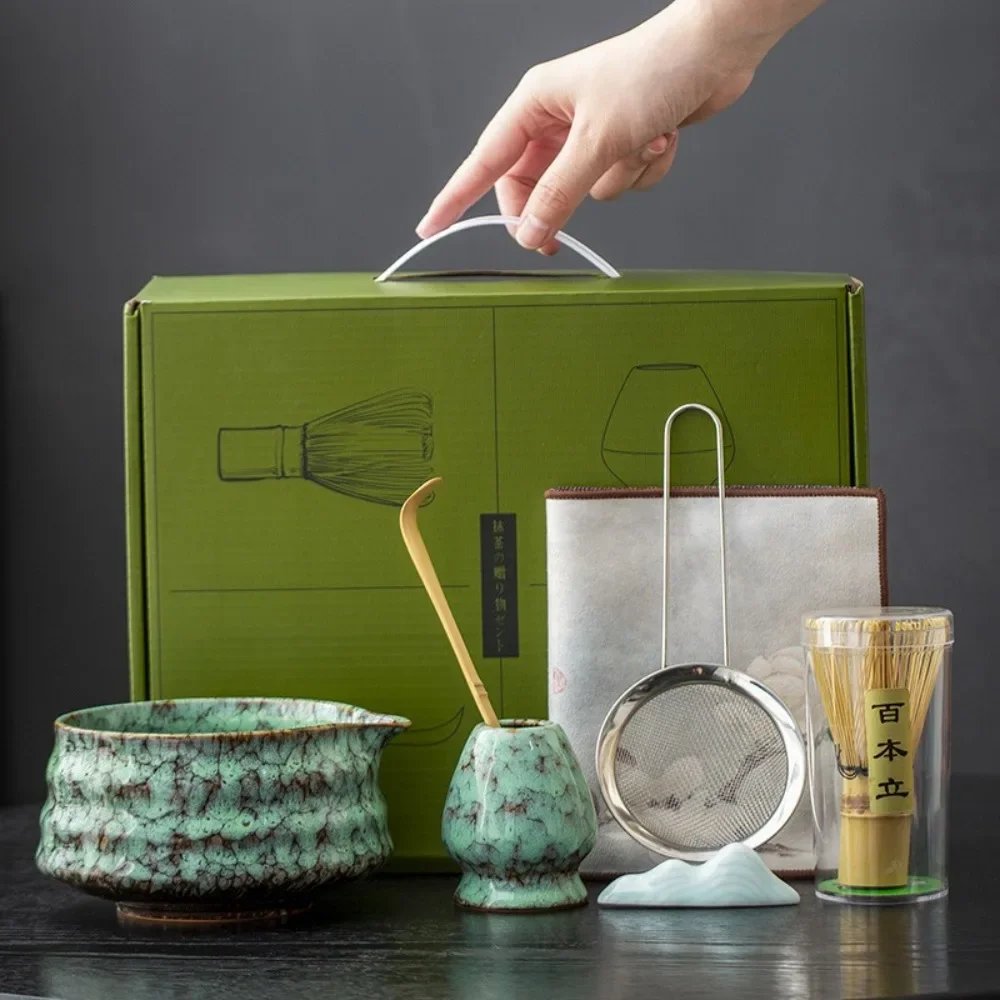 

4-7pcs Ceramic Tea Whisk Set Blender Matcha Brush Gradient Matcha Bowl Tea Set Holder Tea Bowls TeaS Cups gifts