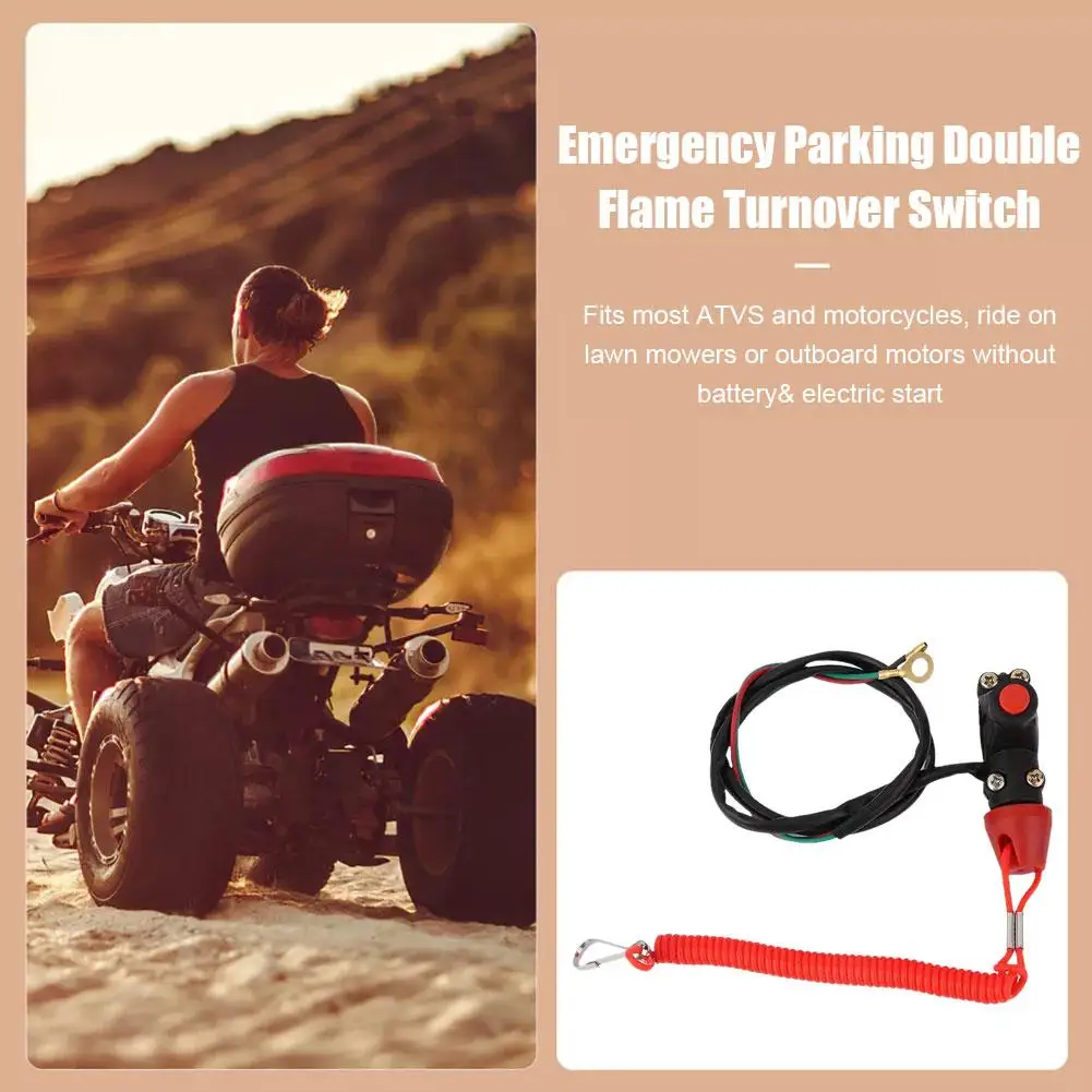 Motorcycle ATV Engine Stop Switch Tether Lanyard Emergency Switch For Yamaha For Suzuki Engine Kill Stop Universal Parts