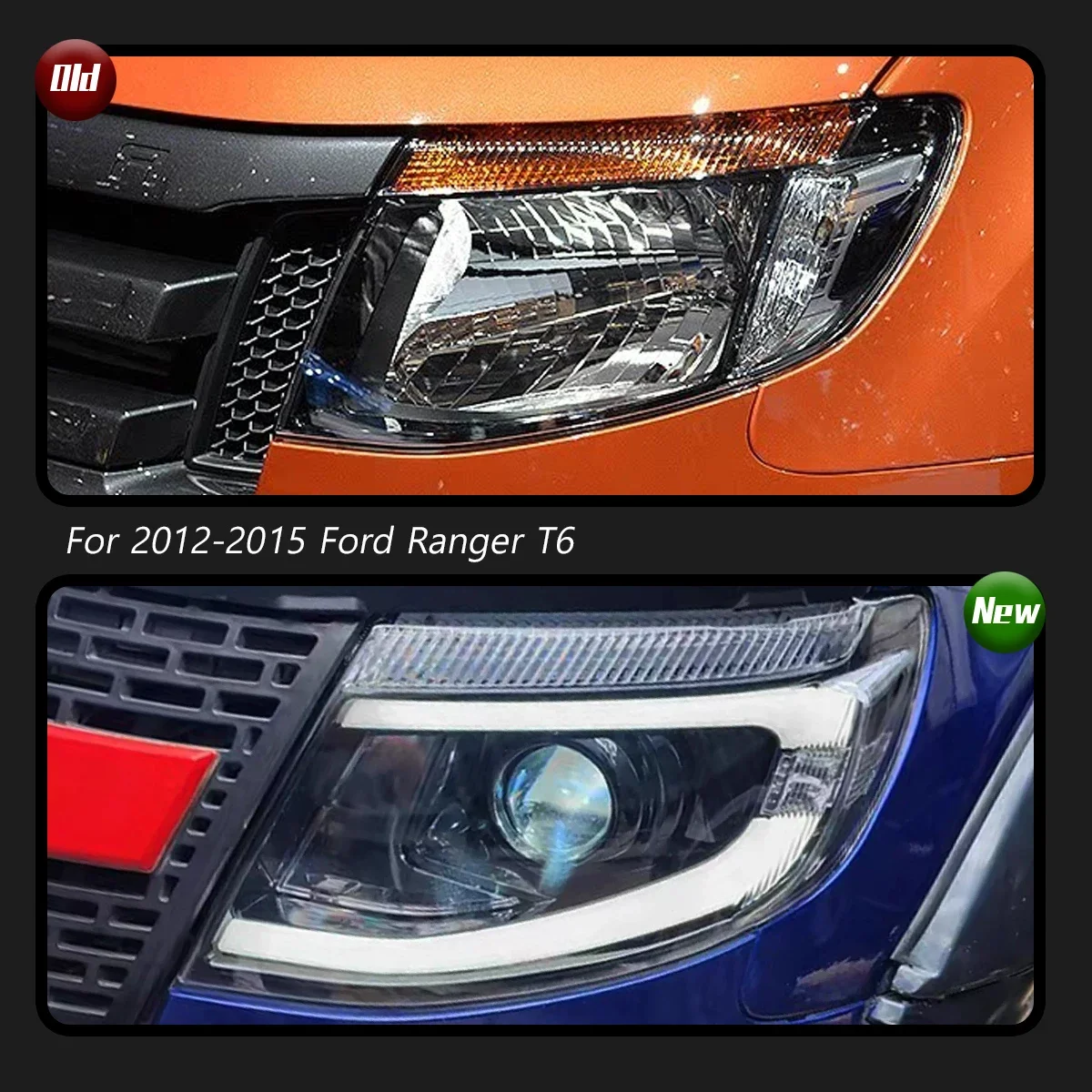 

TYPY New LED Head Lamp Upgrade Modified For Ford Ranger T6 Headlight 2012-2015 Dynamic Signal Head Lamp Auto Accessories