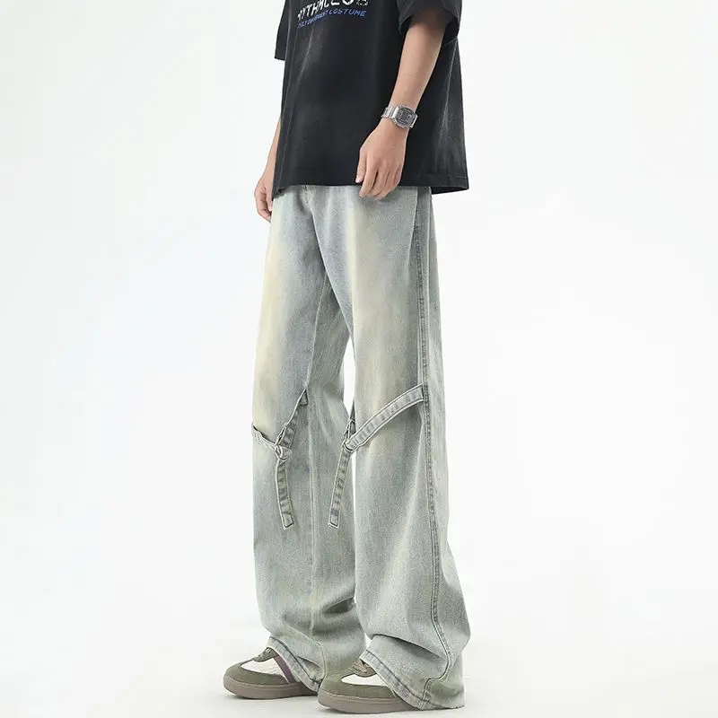 Herenjeans Rechte pijpen Losse nieuwe stijl Straat Eenvoudige vier seizoenenbroek Heren High Street Casual Veelzijdige broek met rechte pijpen