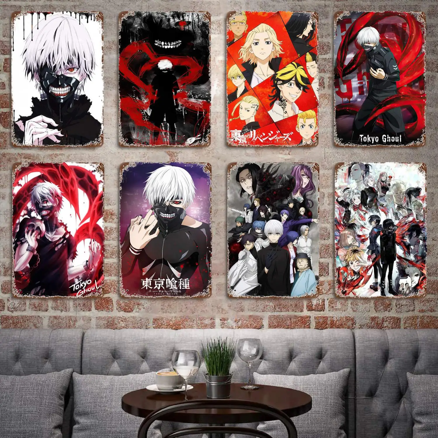 Tokyo Ghoul - Manga Anime Decor Poster Vintage Tin Sign Metal Sign Decorative Plaque for Pub Bar Man Cave Club Wall Decoration